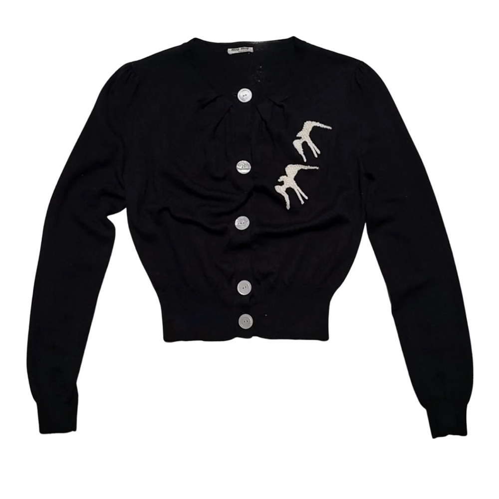 MIU MIU BLACK CARDIGAN
